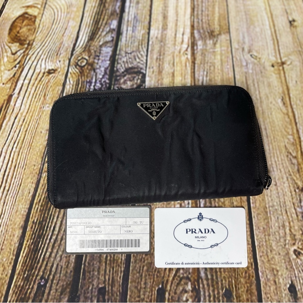 Prada Nylon Zip Around with Authenticity Certificate Card